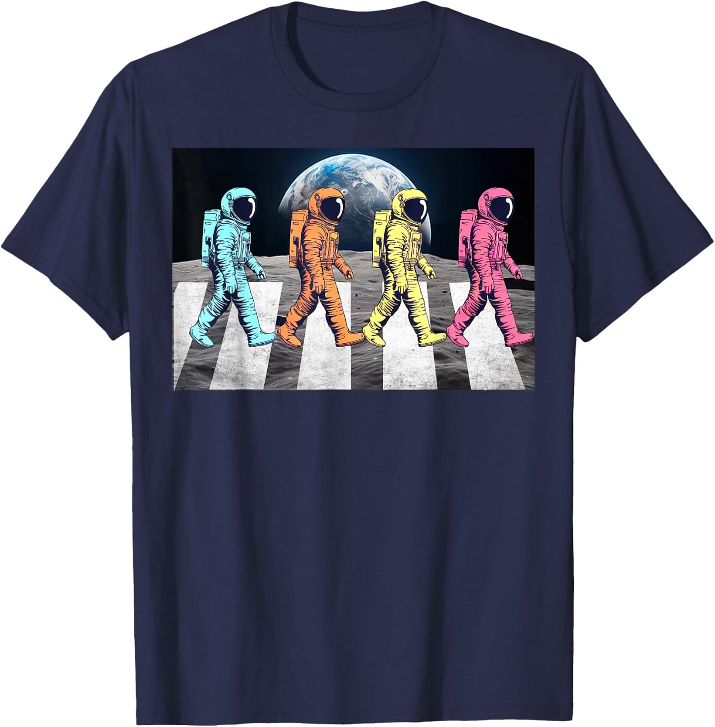 Retro Astronaut Outer Space Funny Gifts Women Kids T-Shirt - T-Shirt | Navy
