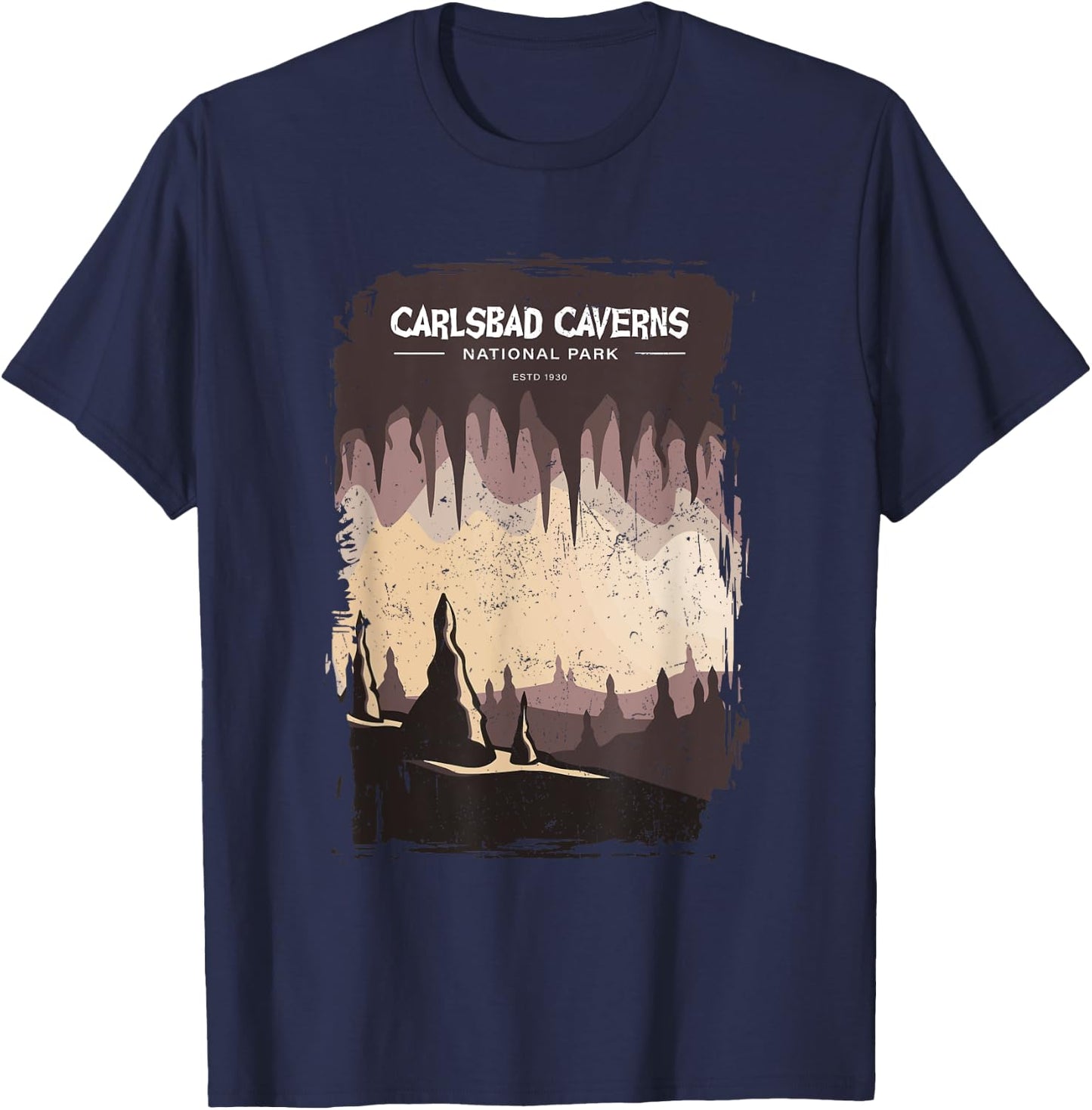Carlsbad Caverns US National Park New Mexico Vintage T-Shirt - T-Shirt | Navy