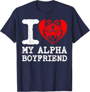 I Love My Alpha Boyfriend. I Heart My Alpha Boyfriend T-Shirt - T-Shirt | Navy