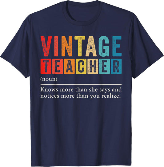 Vintage Teacher Definition T-Shirt - T-Shirt | Navy