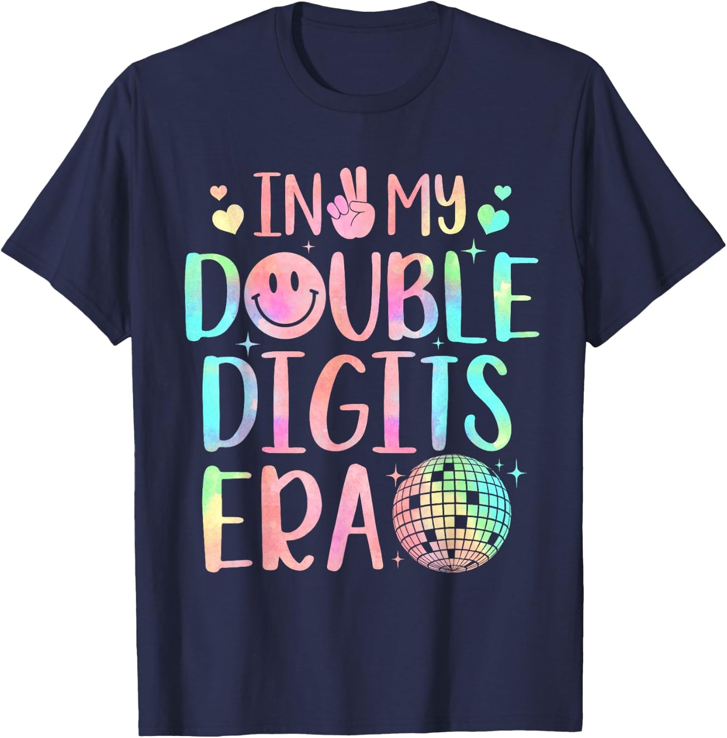 In My Double Digits Era Shirt For 10 Year Old Girls Kids T-Shirt - T-Shirt | Navy
