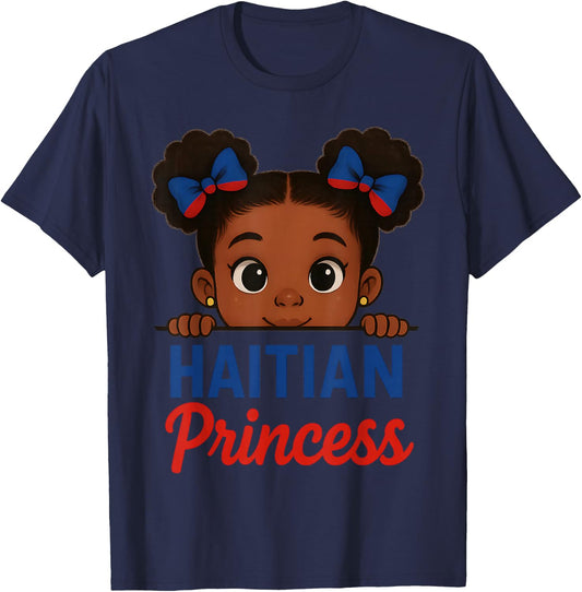 Haitian Princess Haiti Flag Black Girls Melanin Women T-Shirt - T-Shirt | Navy