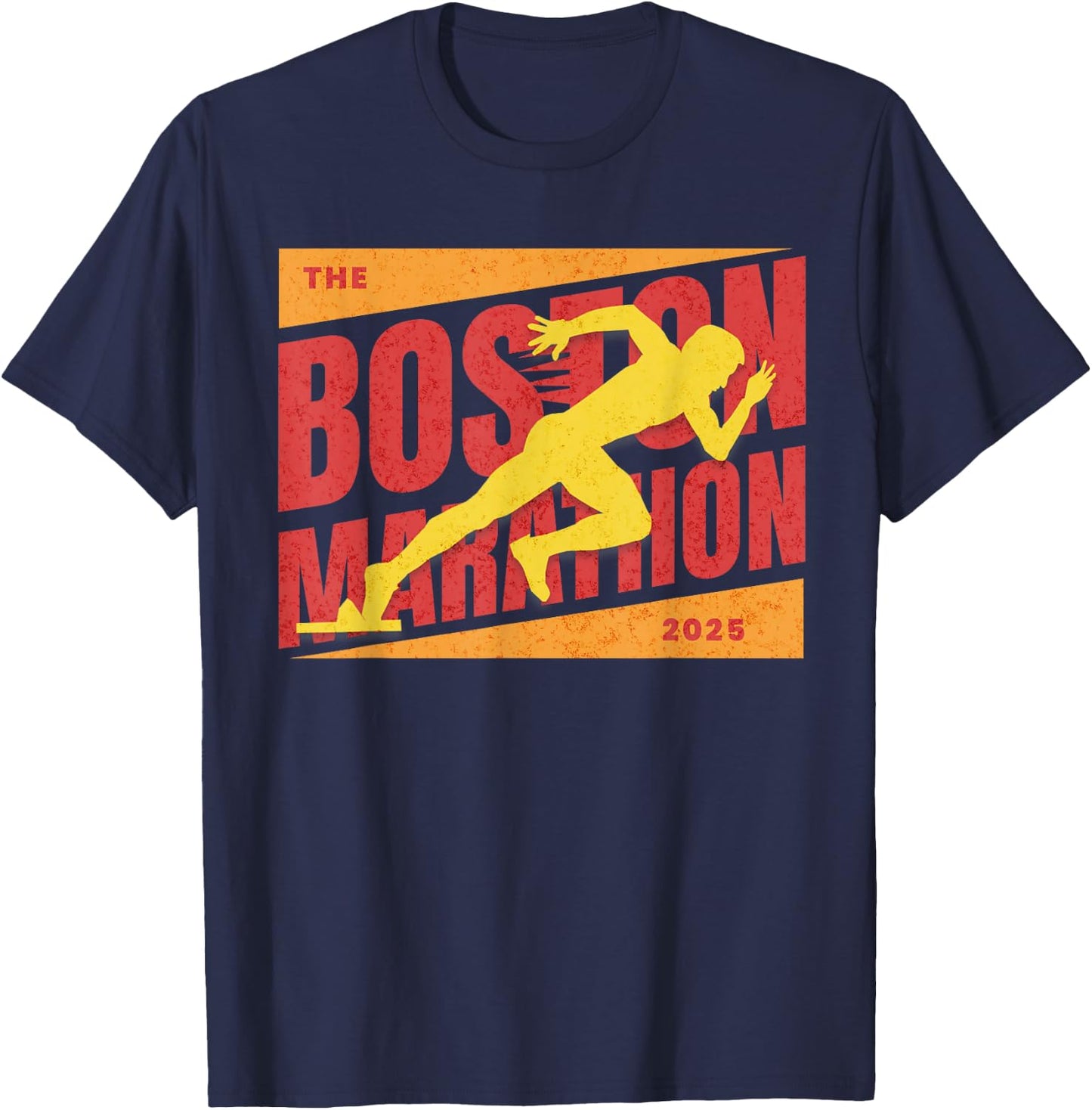 Boston Runners Marathon 2025 and Distance Runnah T-Shirt - T-Shirt | Navy