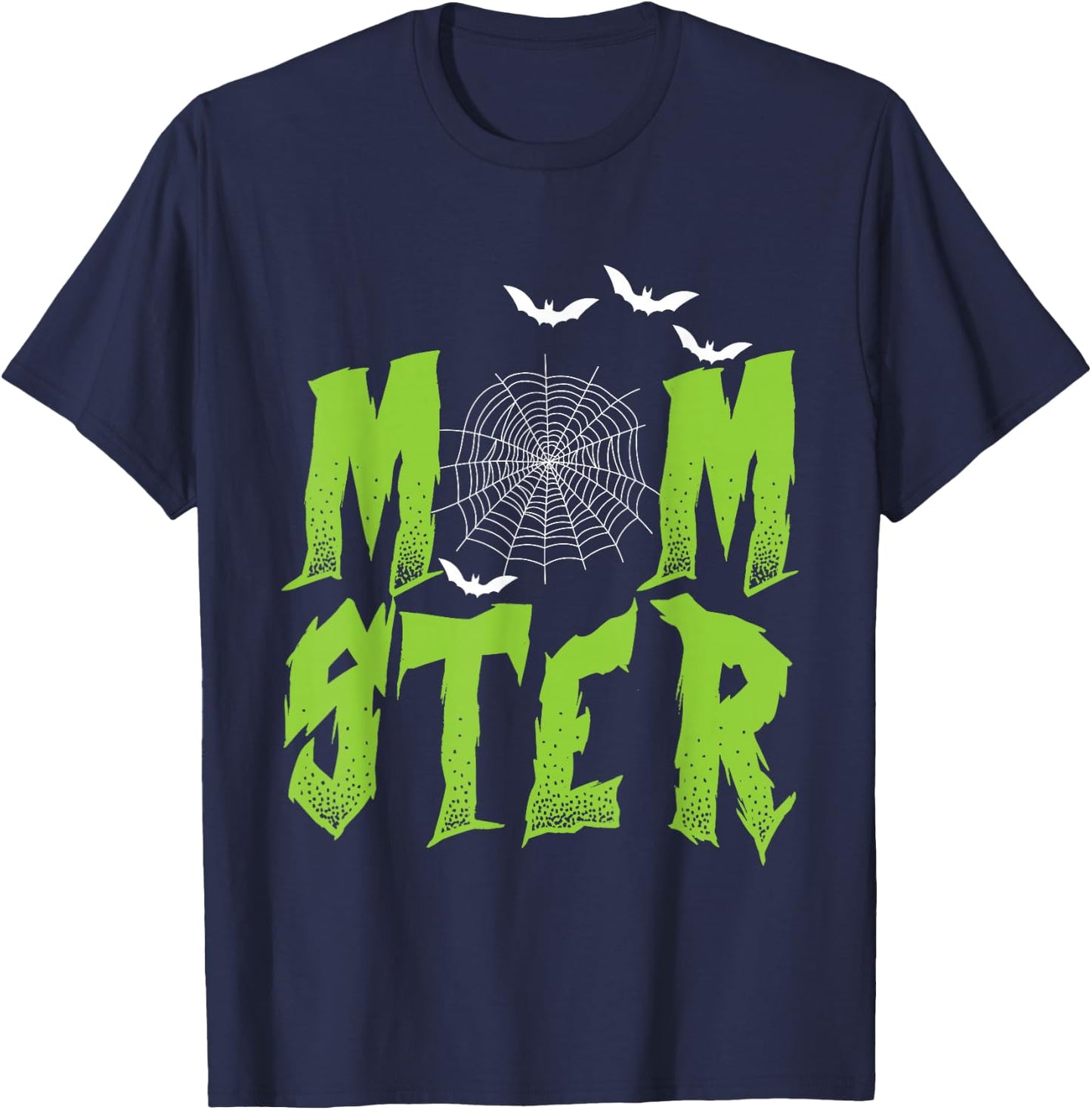 Halloween MOMster Bats Spider Web Mum Monster Mother Women T-Shirt - T-Shirt | Navy