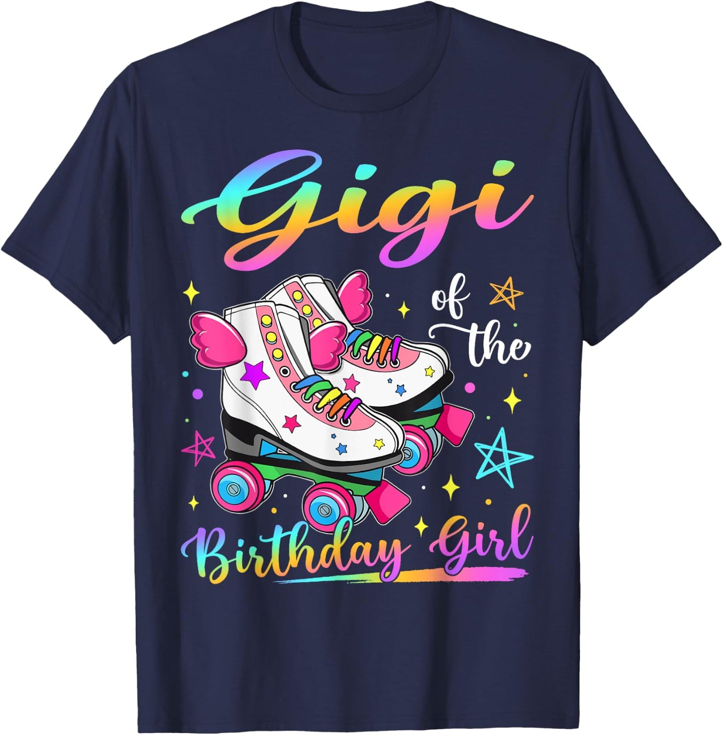 Gigi Of The Birthday Girl Rolling Skate Family Matching T-Shirt - T-Shirt | Navy
