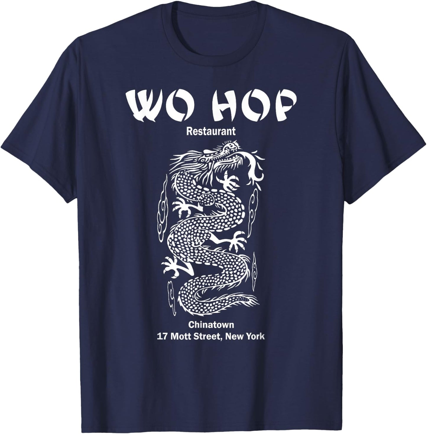 Wo hop Restaurant Chinatown, Serpent Dragon Vintage T-Shirt - T-Shirt | Navy