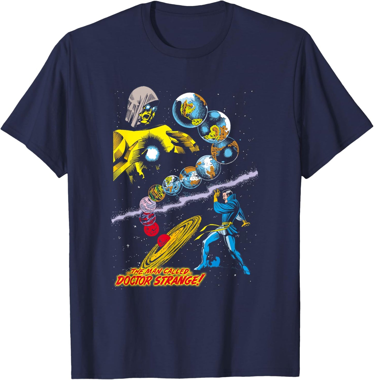 Marvel Comics Retro Doctor Strange Vintage Celestial Logo T-Shirt - T-Shirt | Navy