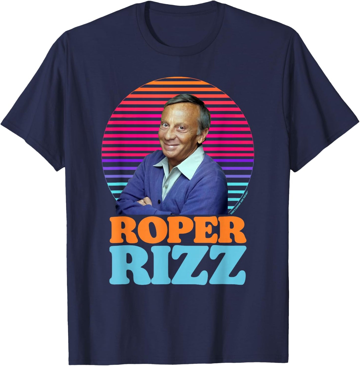 Roper Rizz Funny Three's Company Mr Roper Stanley T-Shirt - T-Shirt | Navy