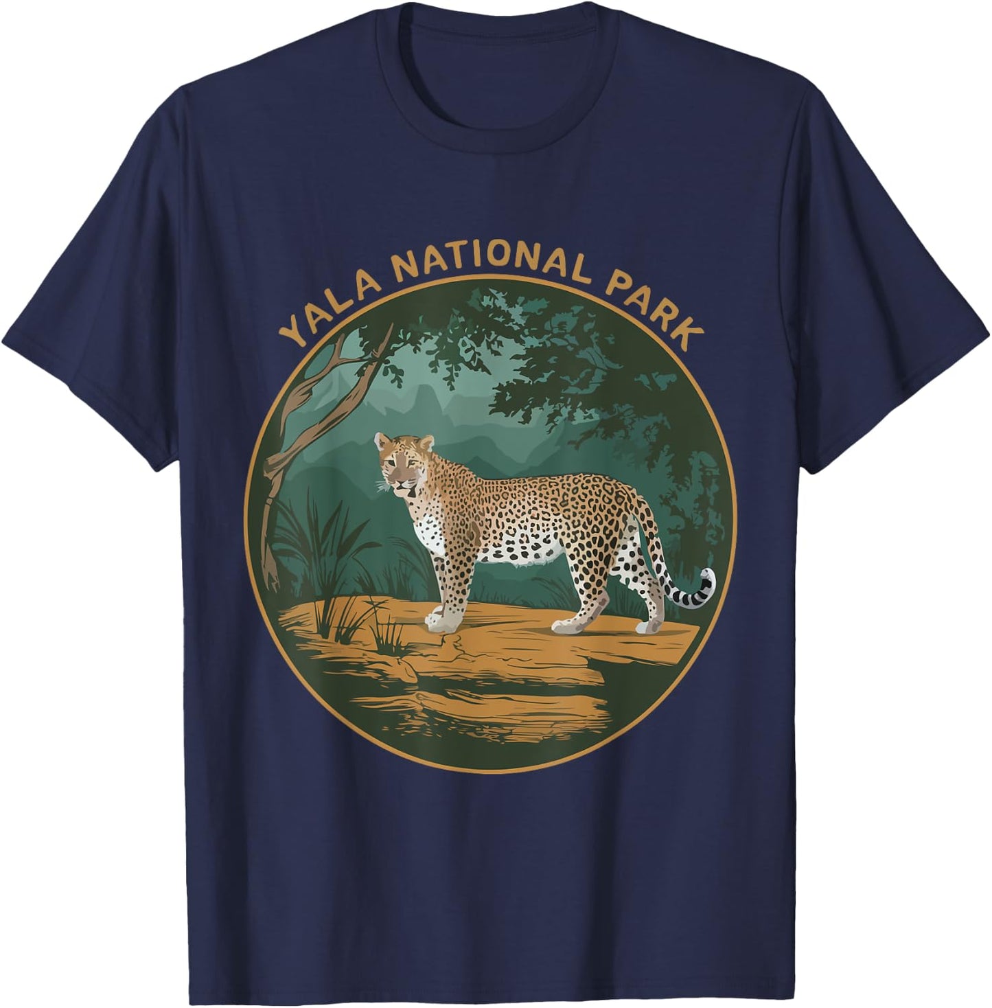 Leopards Yala National Park Souvenir Sri Lanka Wildlife T-Shirt - T-Shirt | Navy