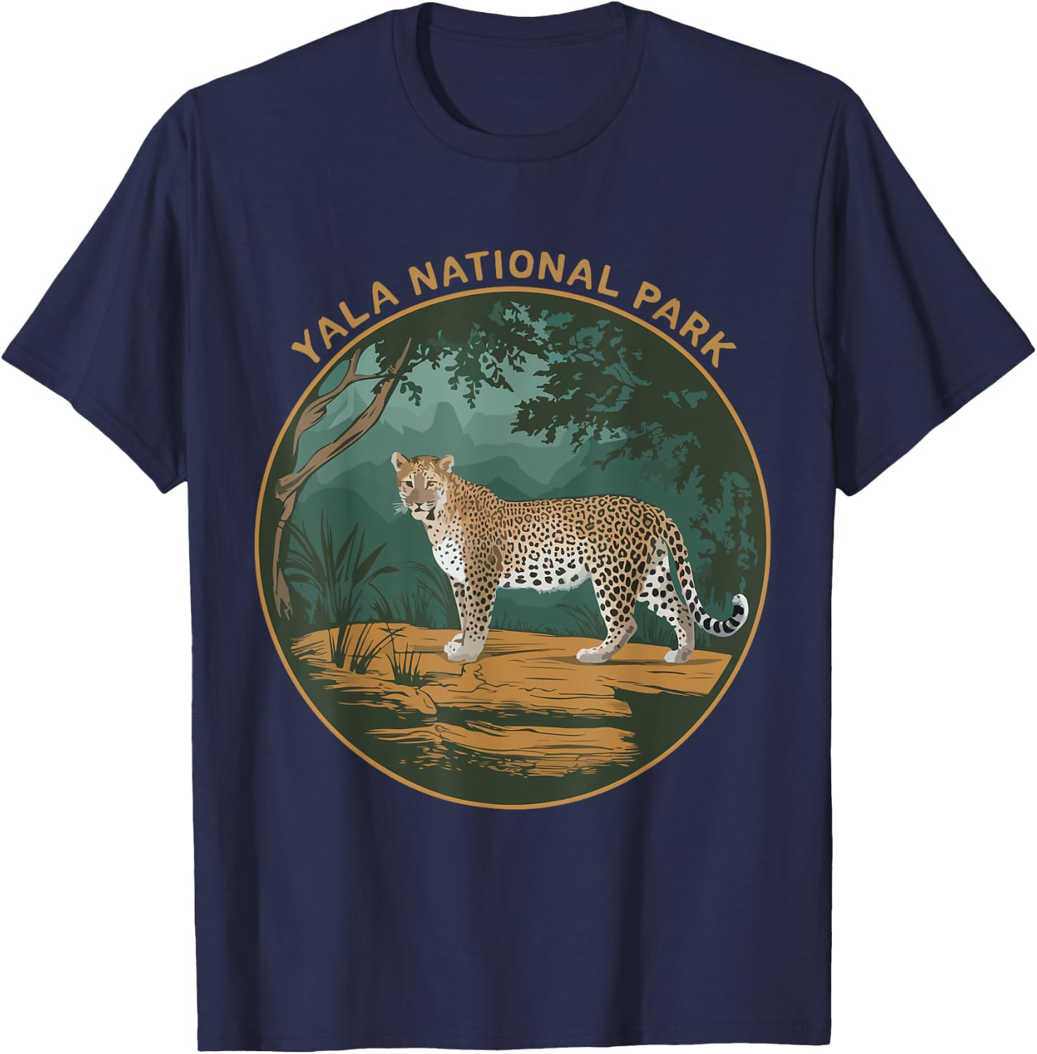 Leopards Yala National Park Souvenir Sri Lanka Wildlife T-Shirt - T-Shirt | Navy