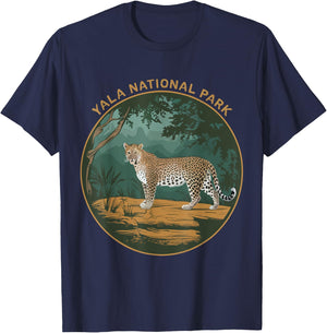 Leopards Yala National Park Souvenir Sri Lanka Wildlife T-Shirt - T-Shirt | Navy