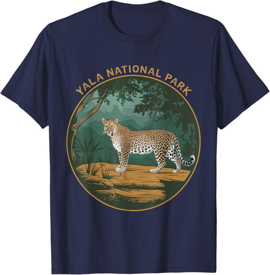Leopards Yala National Park Souvenir Sri Lanka Wildlife T-Shirt - T-Shirt | Navy