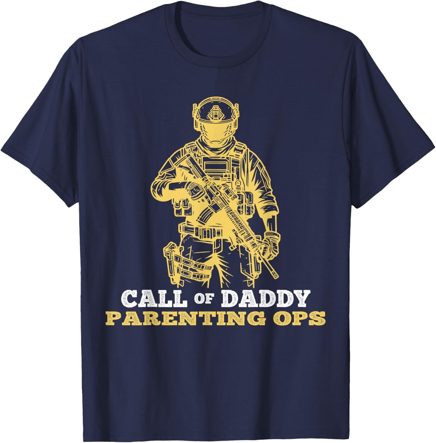 Fathers Day Call of Daddy Parenting Ops Gamer Dads T-Shirt - T-Shirt | Navy