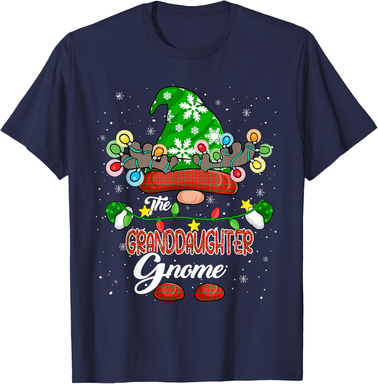 The Granddaughter Gnome Christmas Gnome Costume Family Kids T-Shirt - T-Shirt | Navy