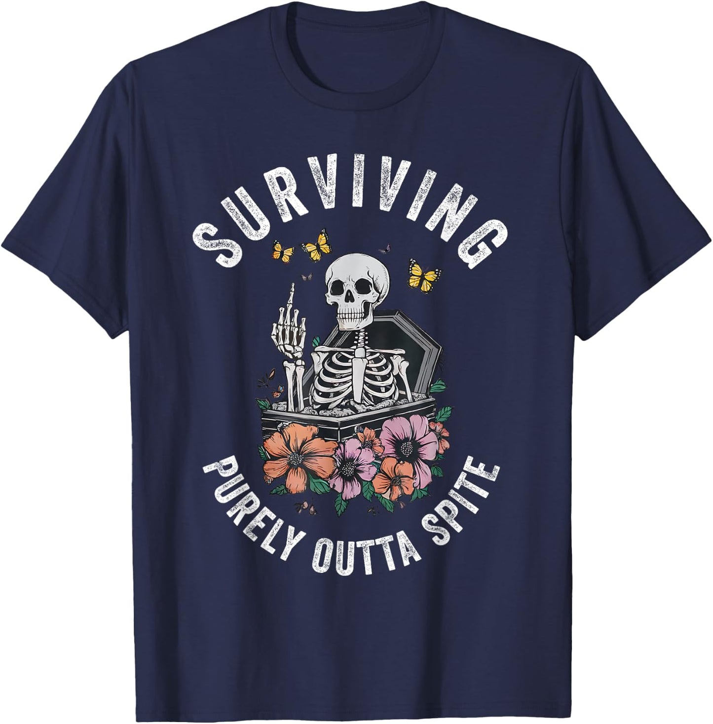 Surviving Purely Out Of Spite T-Shirt - T-Shirt | Navy