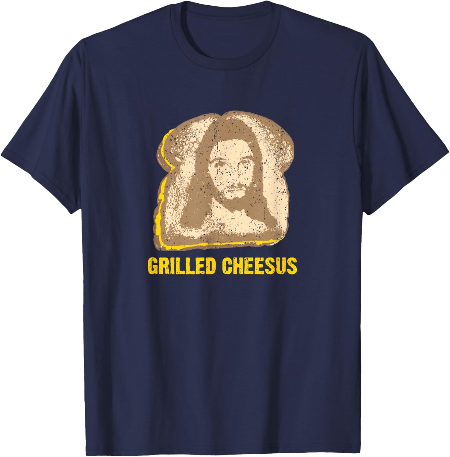 Vintage Grilled Cheesus Jesus Religious Bible Verse T-Shirt - T-Shirt | Navy