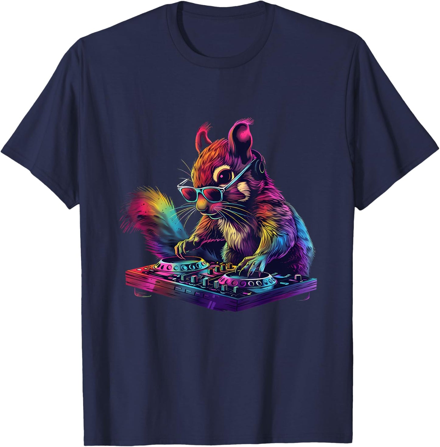 Squirrel DJ Turntable DJ Squirrel Music Producer Dance Club T-Shirt - T-Shirt | Navy