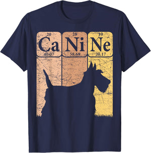 Scottish Terrier Dog Periodic Table Elements Scottie Canine T-Shirt - T-Shirt | Navy