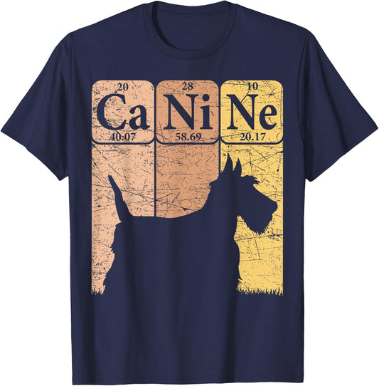 Scottish Terrier Dog Periodic Table Elements Scottie Canine T-Shirt - T-Shirt | Navy