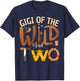 Gigi Of The Wild and Two Zoo Safari Jungle Birthday Family T-Shirt - T-Shirt | Navy
