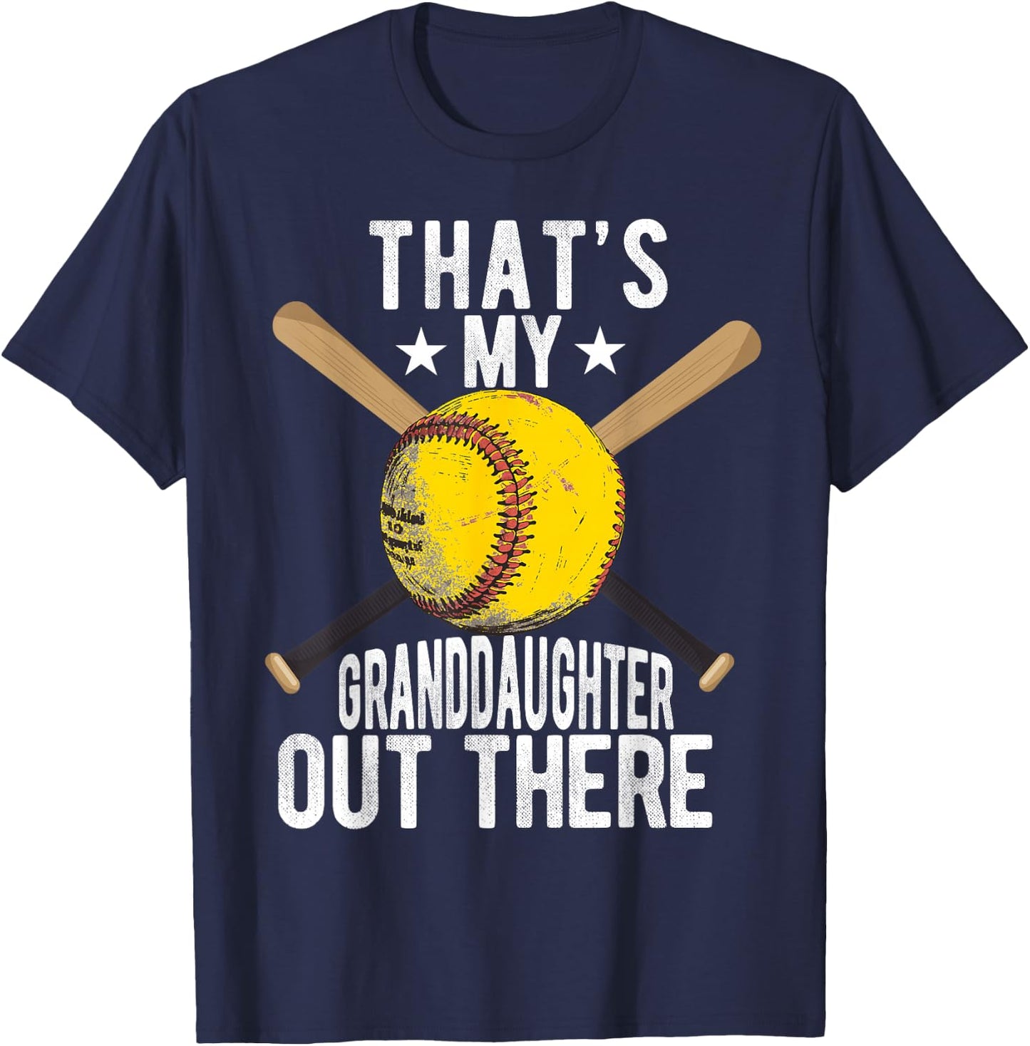 That's My Granddaughter Out There Softball Grandpa Grandma T-Shirt - T-Shirt | Navy