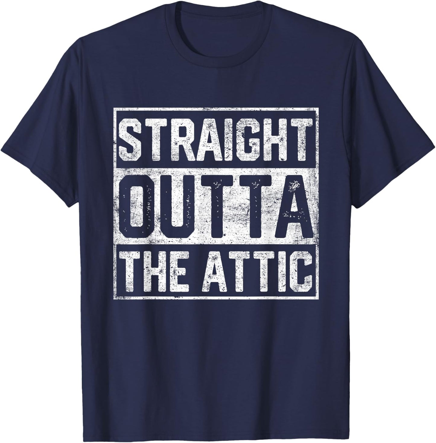 HVAC Tech Straight Outta Funny Attic HVAC Women Men T-Shirt - T-Shirt | Navy
