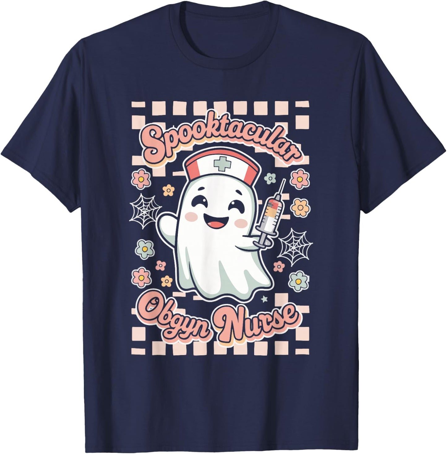 Spooktacular OBGYN Nurse Gynecologist Obstetrics T-Shirt - T-Shirt | Navy