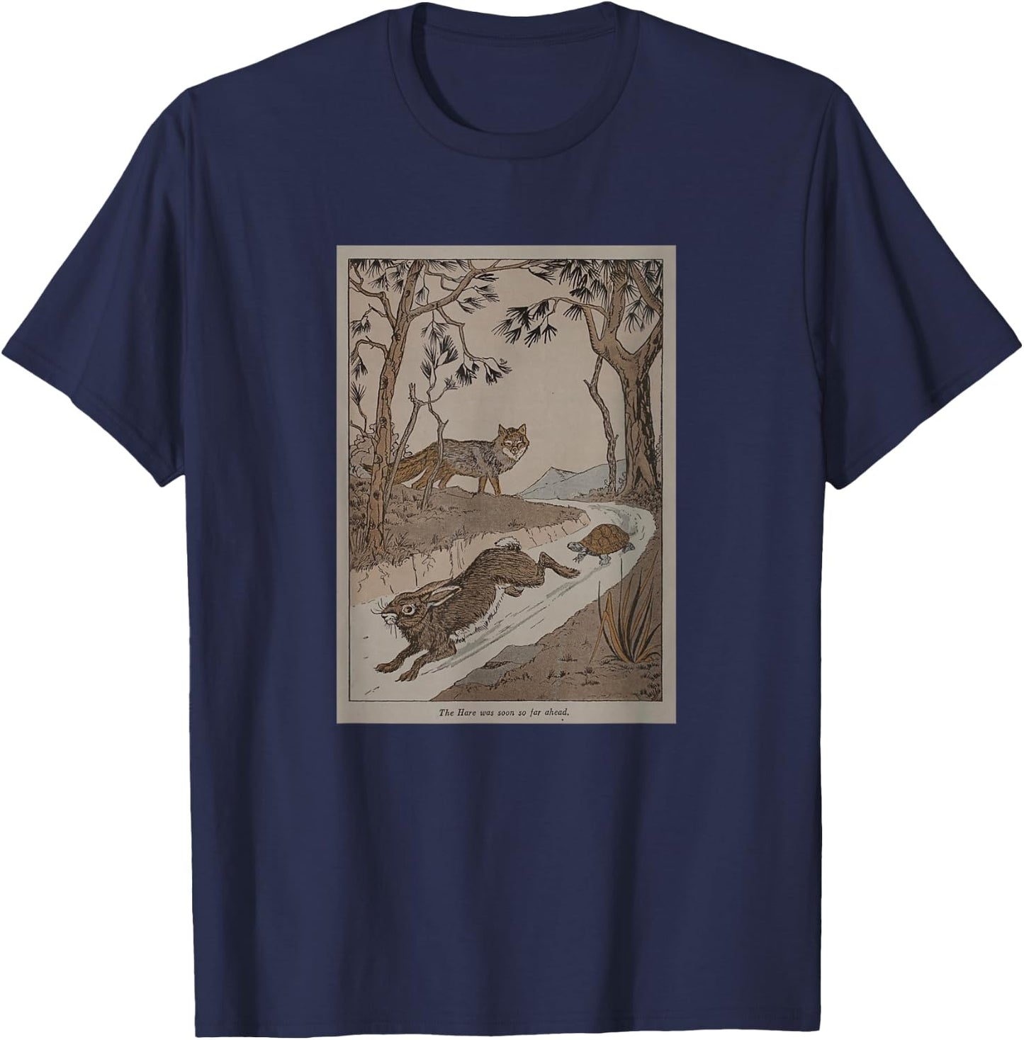 Aesop's Fable The Tortoise and The Hare T-Shirt - T-Shirt | Navy