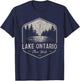 Lake Ontario New York Outdoors Vintage T-Shirt - T-Shirt | Navy