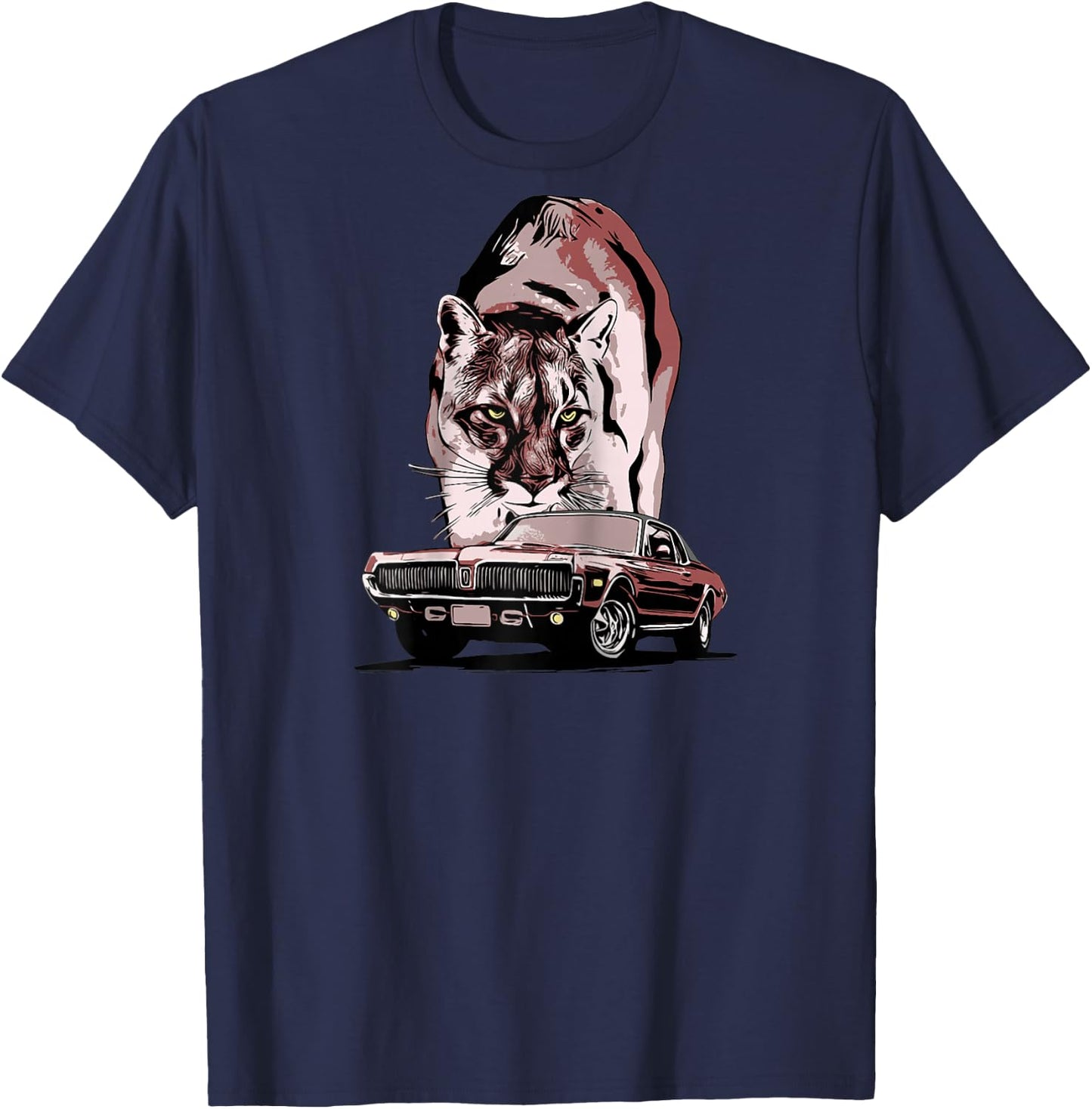 1968 67 68 69 Mercury classic Cougar Vinatge cars Raglan Baseball T-Shirt - T-Shirt | Navy