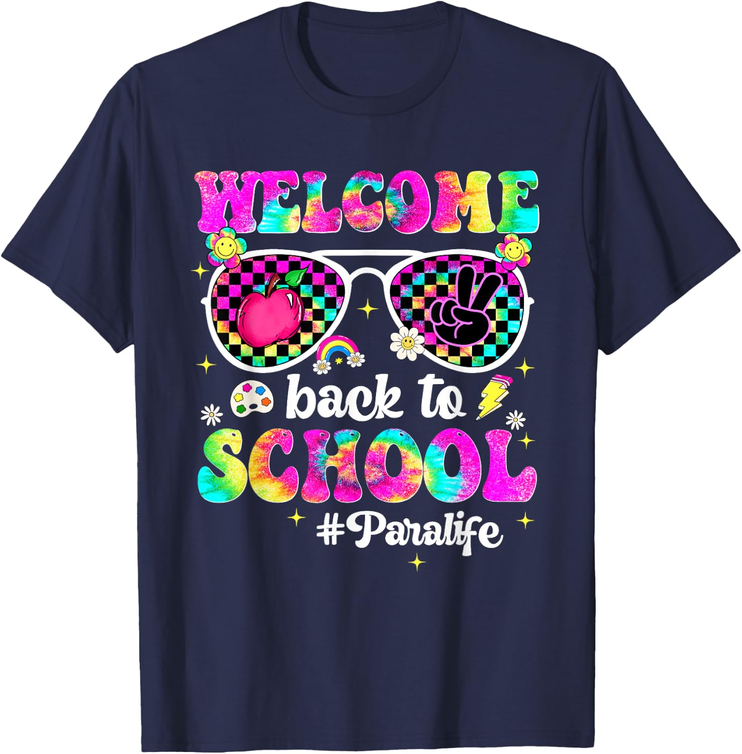 Welcome Back To School Para Sunglasses First Day Of School T-Shirt - T-Shirt | Navy
