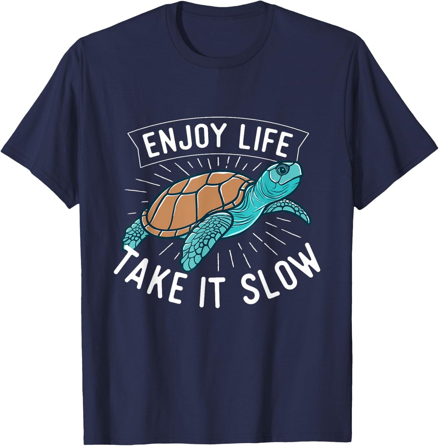 Enjoy Life Take It Slow Bald Head Island - Sea Turtle Lover T-Shirt - T-Shirt | Navy
