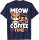 Coffee Cat for Cat Lover Funny Graphic Design Coffee Lover T-Shirt - T-Shirt | Navy