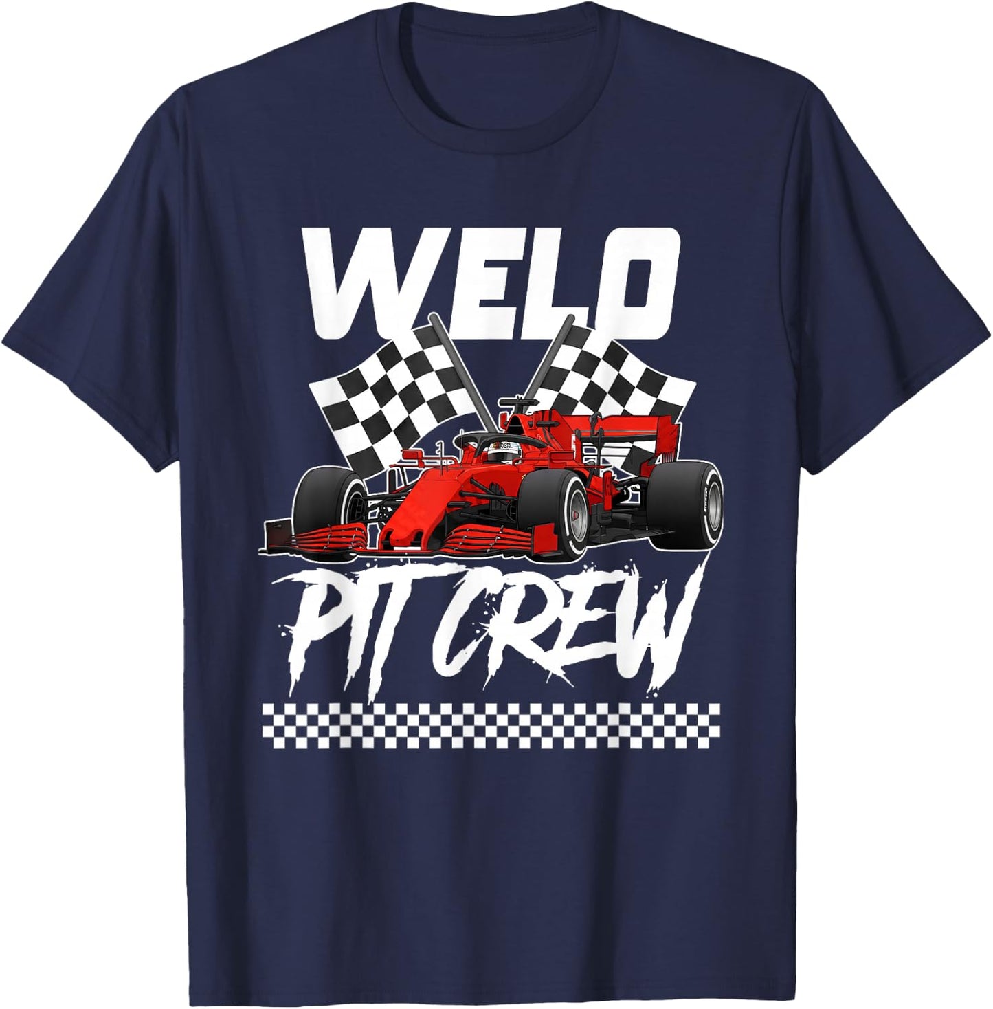 Race Car Birthday Party Racing Family Welo Pit Crew T-Shirt - T-Shirt | Navy