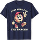 Girls Baseball Just Here for the Snacks Softball T-Shirt - T-Shirt | Navy