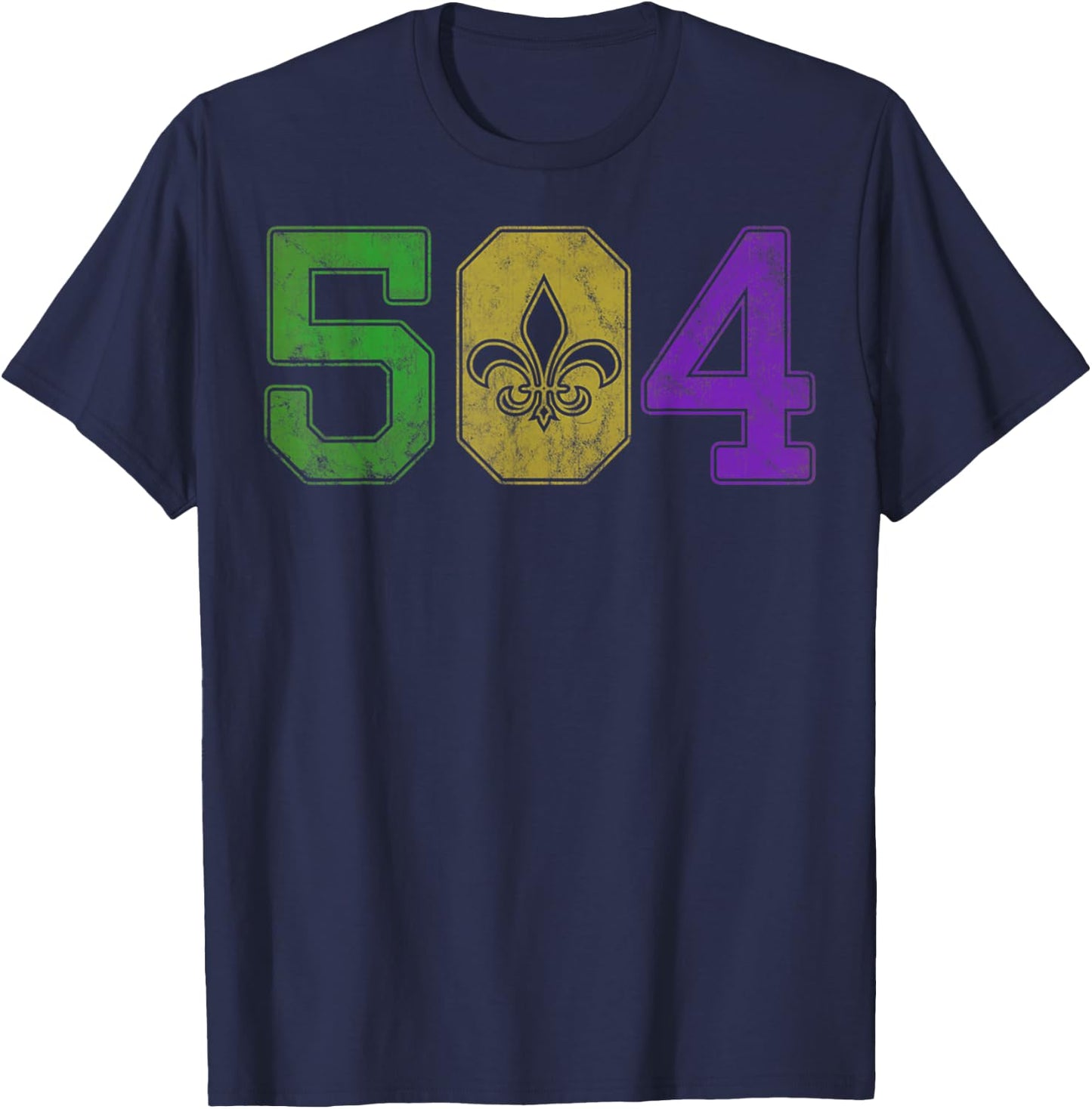 Mardi Gras 504 Nola New Orleans Louisiana LA T-Shirt - T-Shirt | Navy