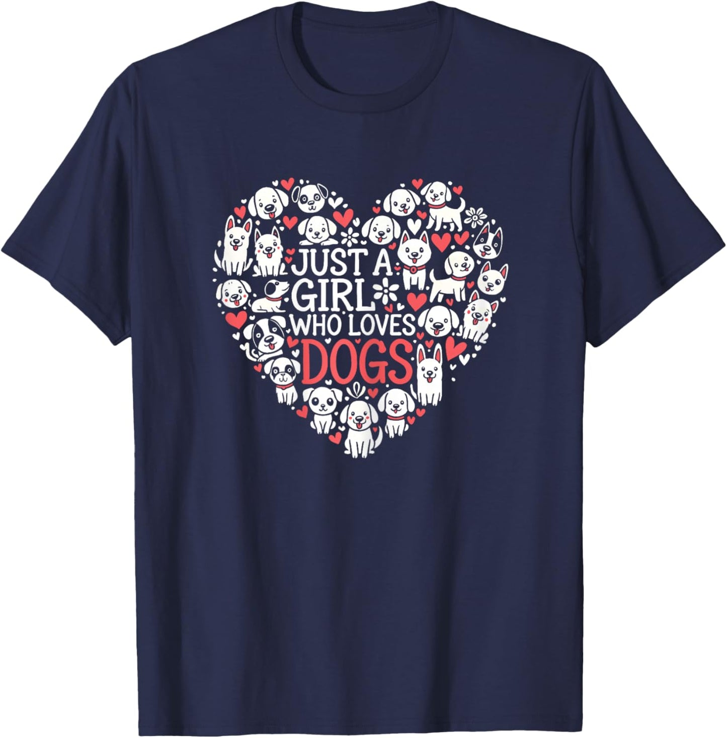 Cute Dog Lover Cute Puppy Girl Design T-Shirt - T-Shirt | Navy