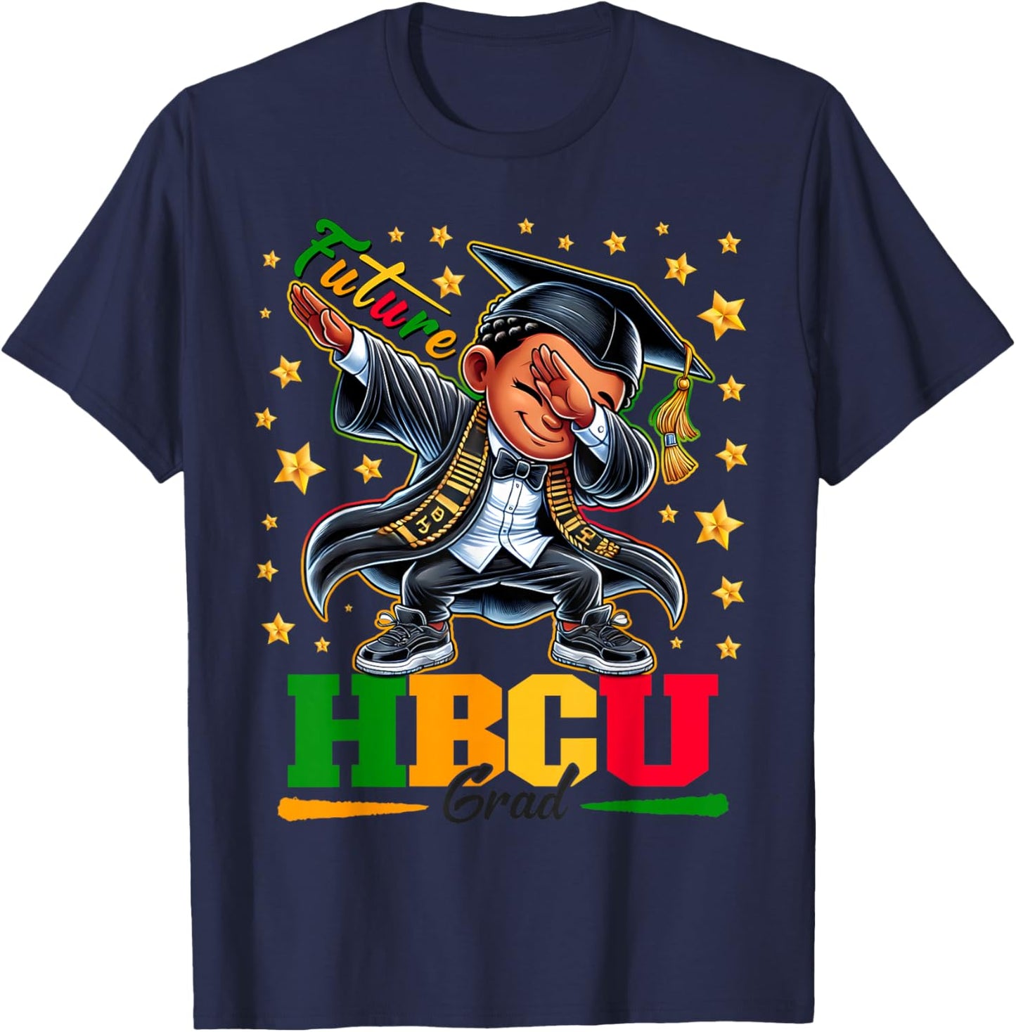 Future HBCU Grad Dabbing Kid Graduation for boys Kids T-Shirt - T-Shirt | Navy