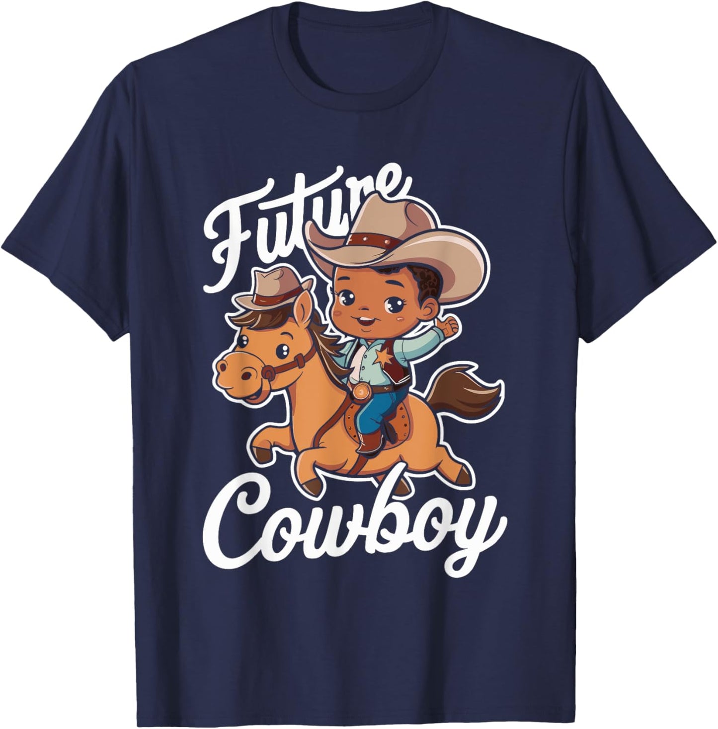Future Cowboy, African American Cowboy Kid Toddler T-Shirt - T-Shirt | Navy
