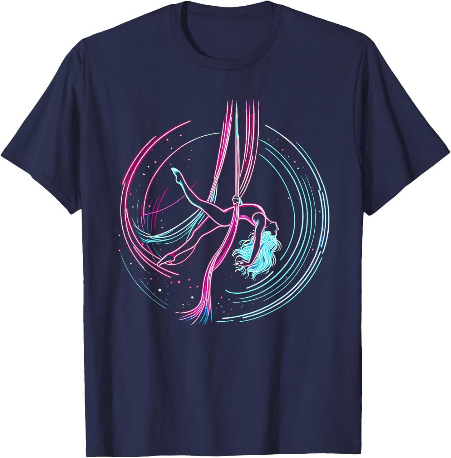 Aerial Yoga Gift An Aerialist -Adult Yoga Black Short Sleeve Small T-Shirt - T-Shirt | Navy