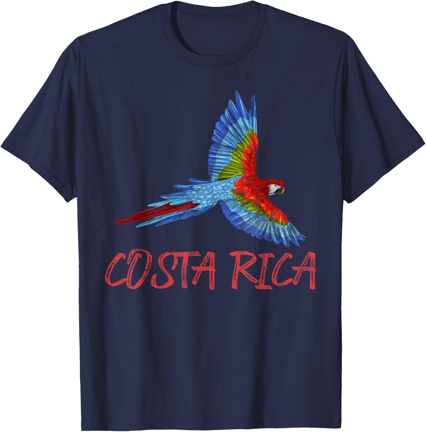 Costa Rica Bird Scarlet Macaw Central American Country T-Shirt - T-Shirt | Navy