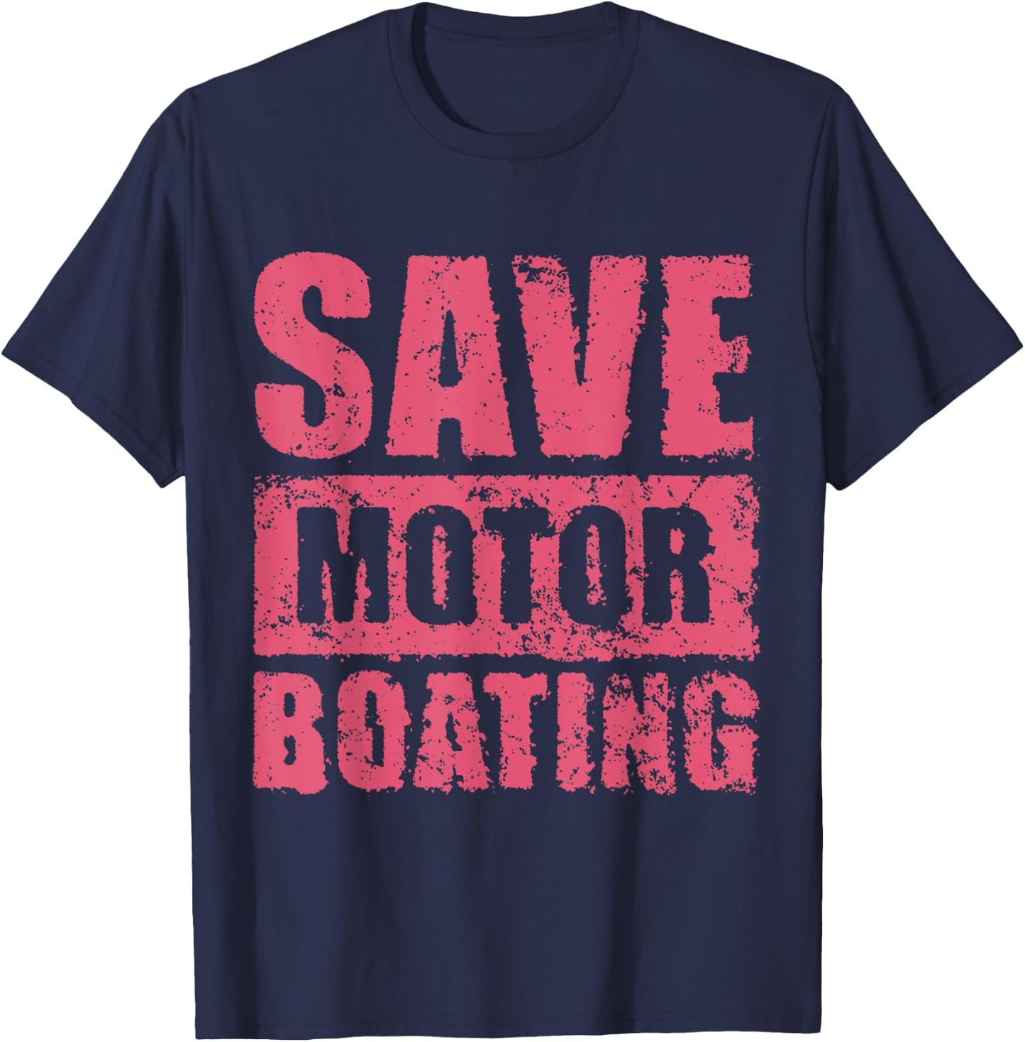 Save Motor Boating - Breast Cancer Awareness T-Shirt - T-Shirt | Navy