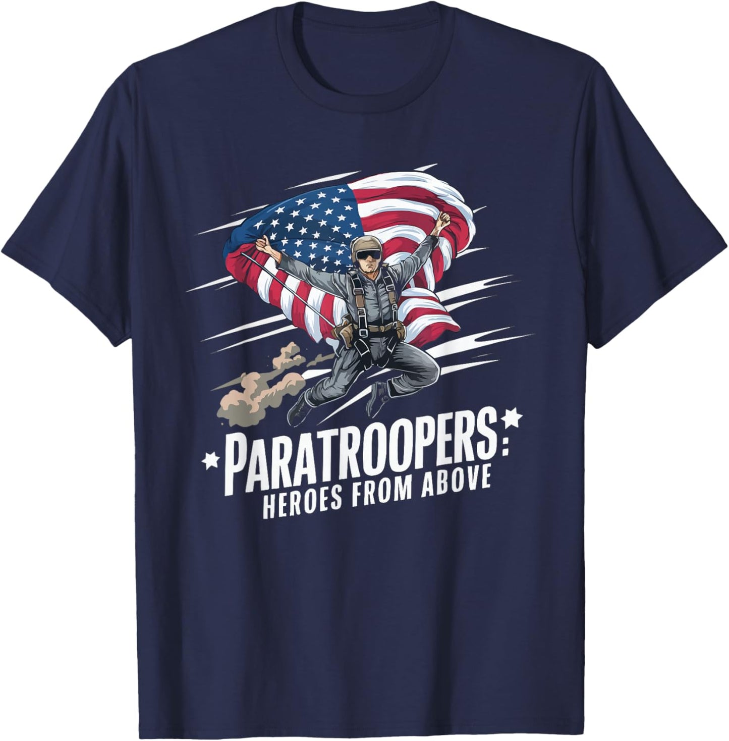 Airborne Paratrooper Military Soldier Parachute T-Shirt - T-Shirt | Navy