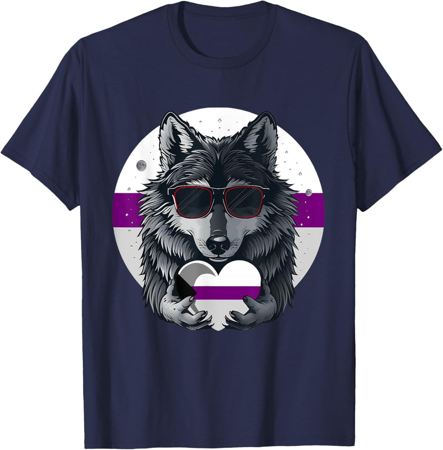 Demisexual Pride Flag Wolf Demisexuality Demisexual Flag T-Shirt - T-Shirt | Navy