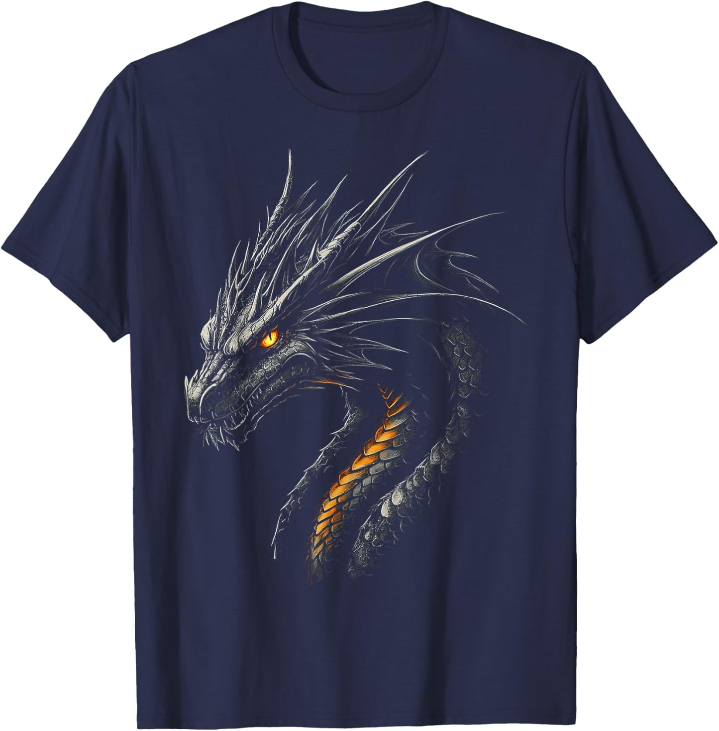 Black Dragon Motif Mythical Art Black Dragon T-Shirt - T-Shirt | Navy