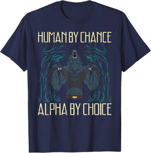 Wolf Human By Chance Alpha By Choice Men Boys Kids Women T-Shirt - T-Shirt | Navy