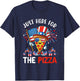 Just Here For The Pizza 4th Of July Pizza Sunglasses Food Kids Men T-Shirt - T-Shirt | Navy