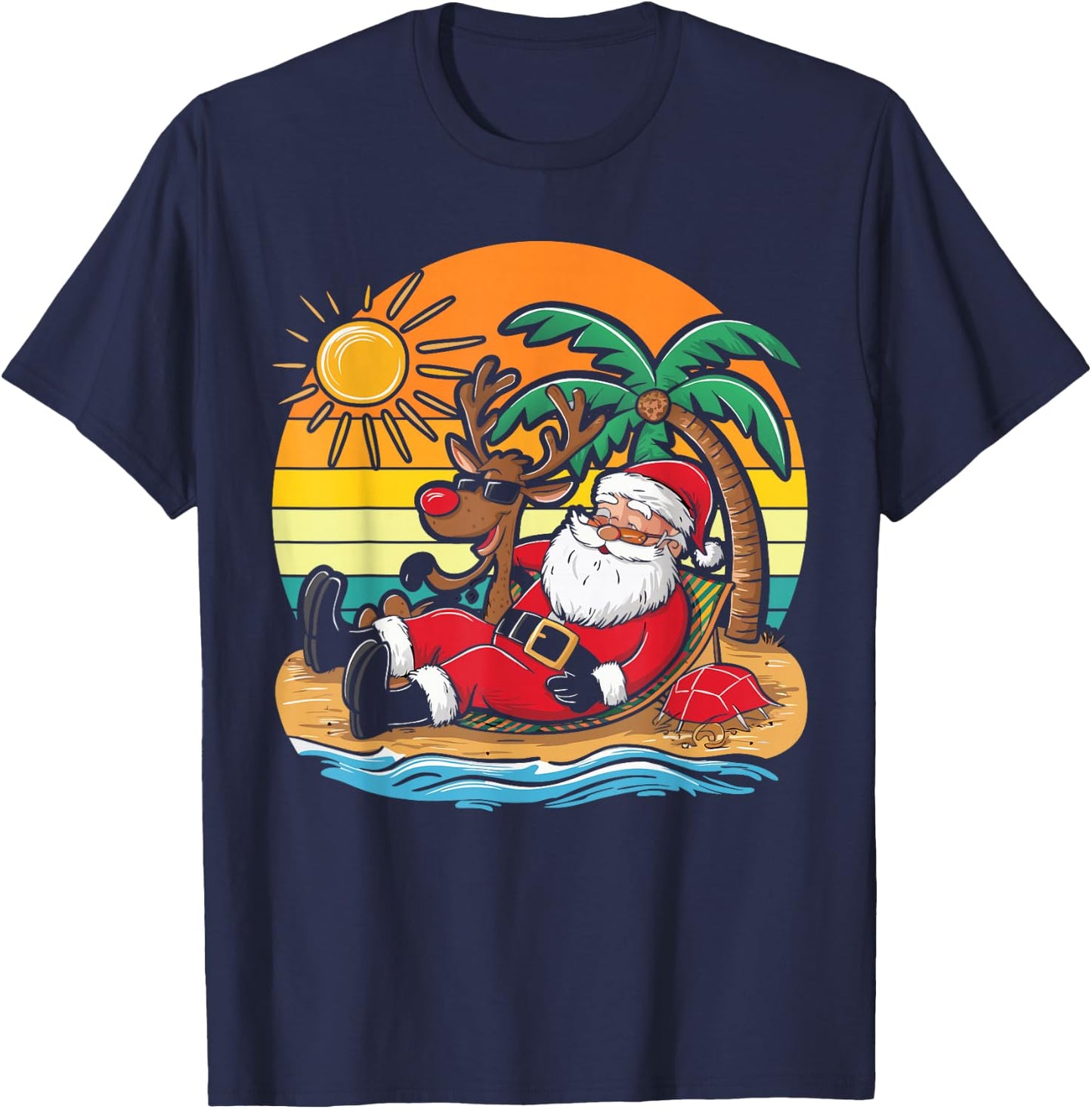 Christmas on The Beach Christmas T-Shirt - T-Shirt | Navy