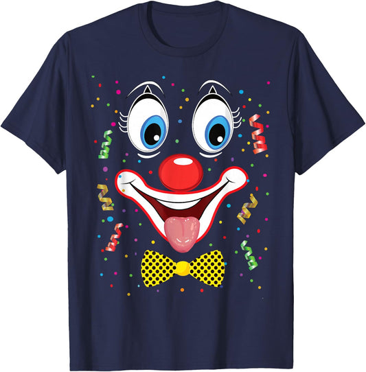 Carnival Clown Face Circus Costume Kids Men Women Carnivals T-Shirt - T-Shirt | Navy