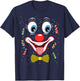 Carnival Clown Face Circus Costume Kids Men Women Carnivals T-Shirt - T-Shirt | Navy